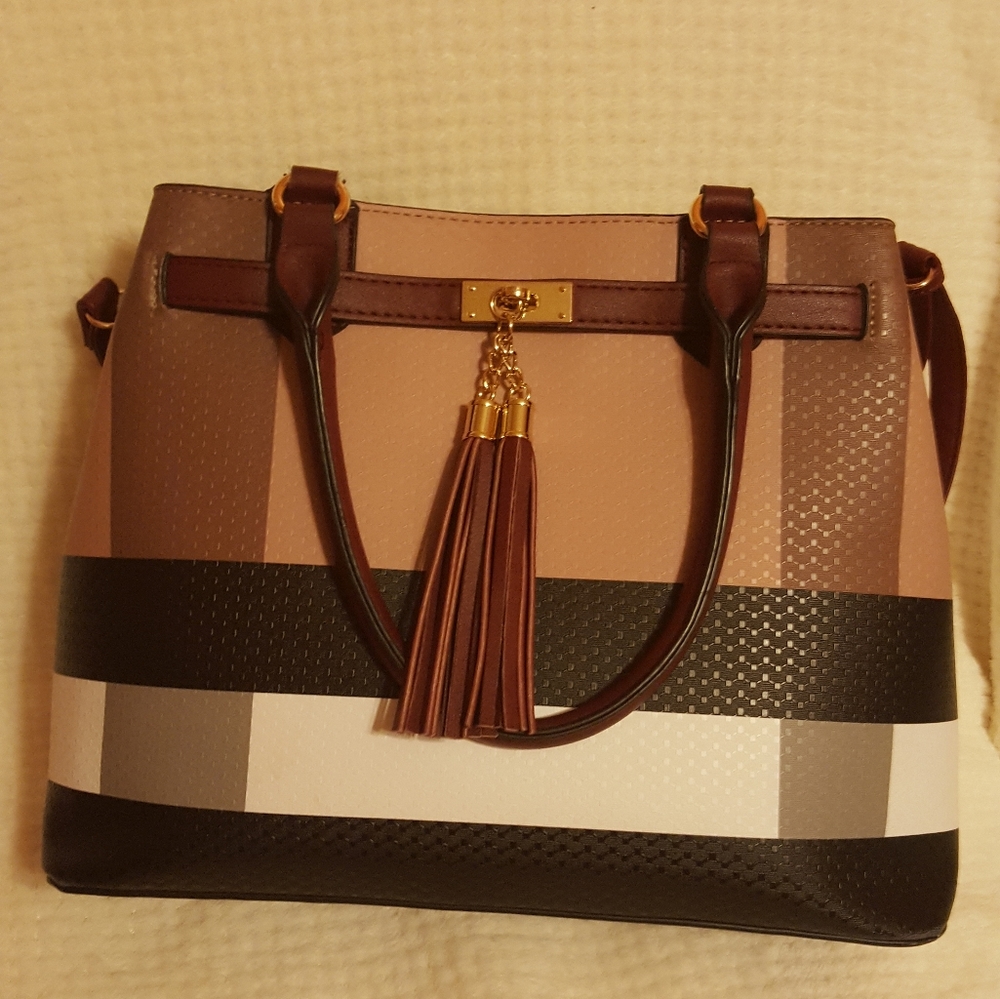 Multicolored Checkered Handbag.